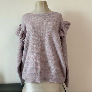 LC Lauren Conrad Lavender Sweater with Ruffle Accents Sz 2x